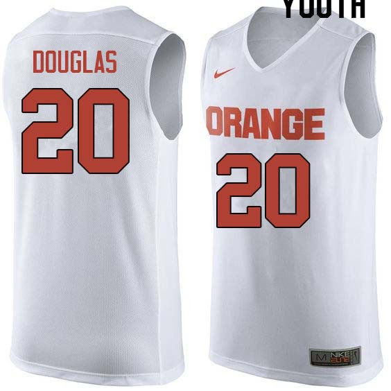 Youth #20 Sherman Douglas Syracuse White College Basketball Jerseys Sale-White